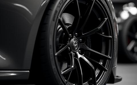 Ruote sportive forgiate nere su auto di lusso